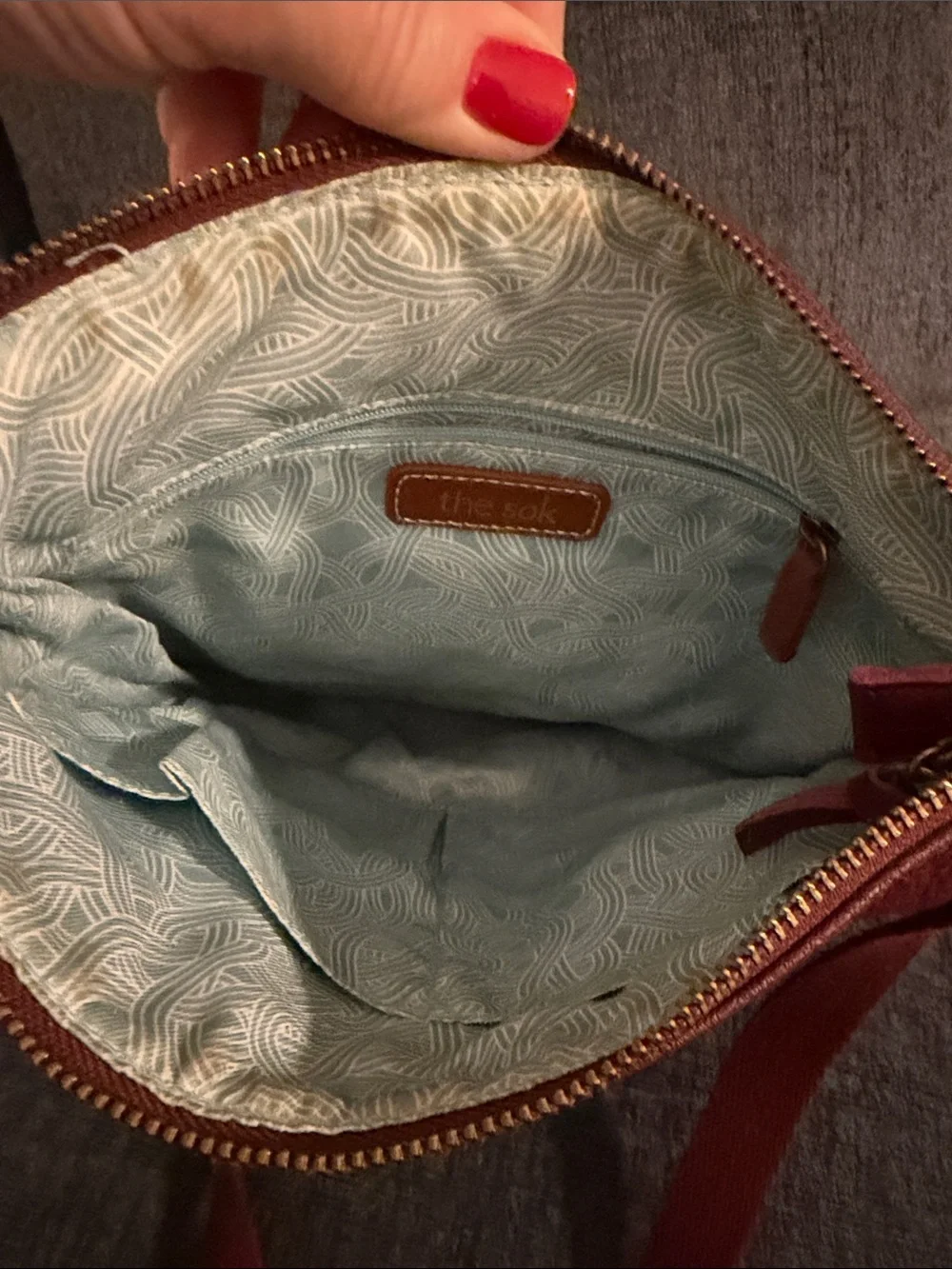 The Sak Leather Crossbody Bag in Burgundy